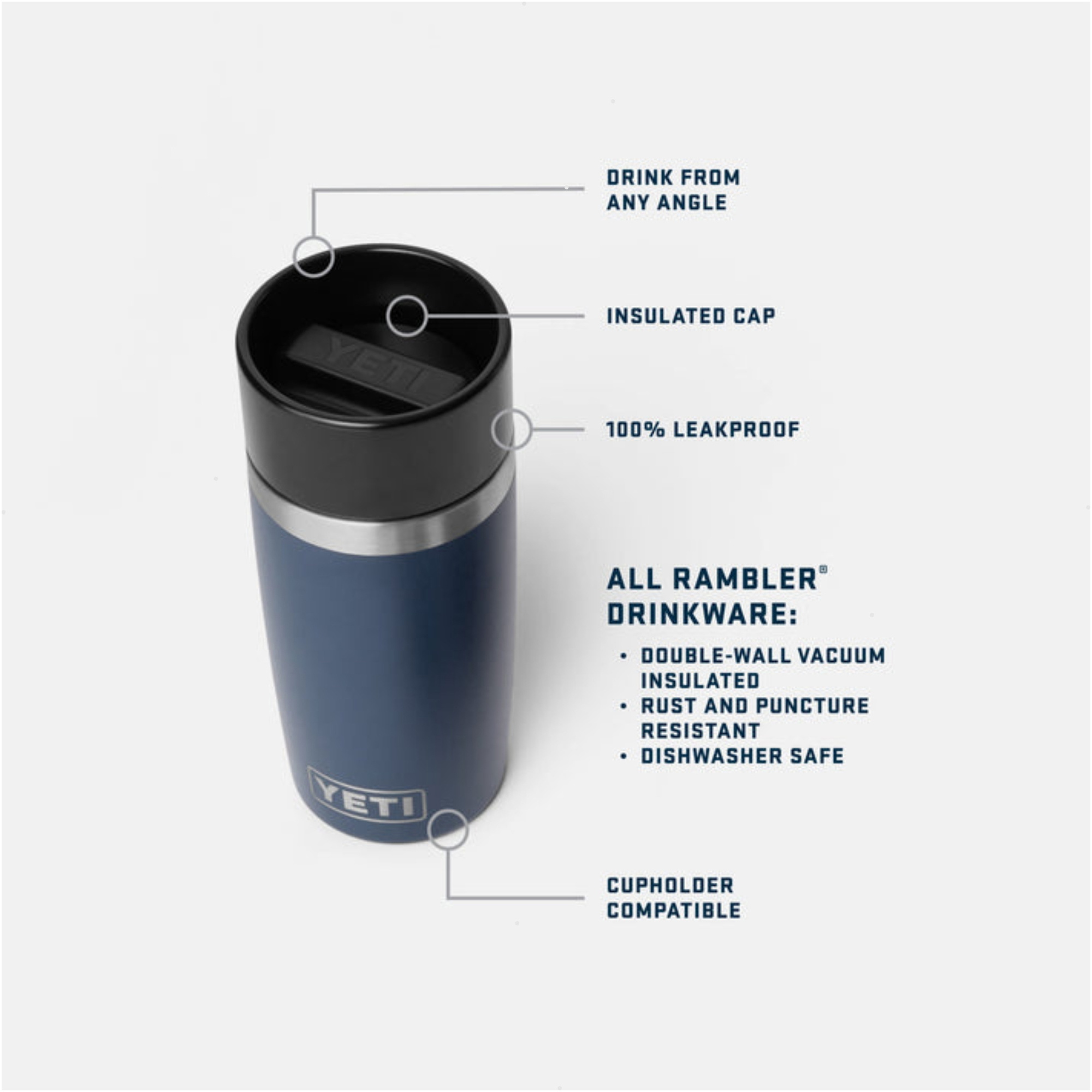 2026 YETI Rambler 12 OZ Travel Flasche 70000002334 - White